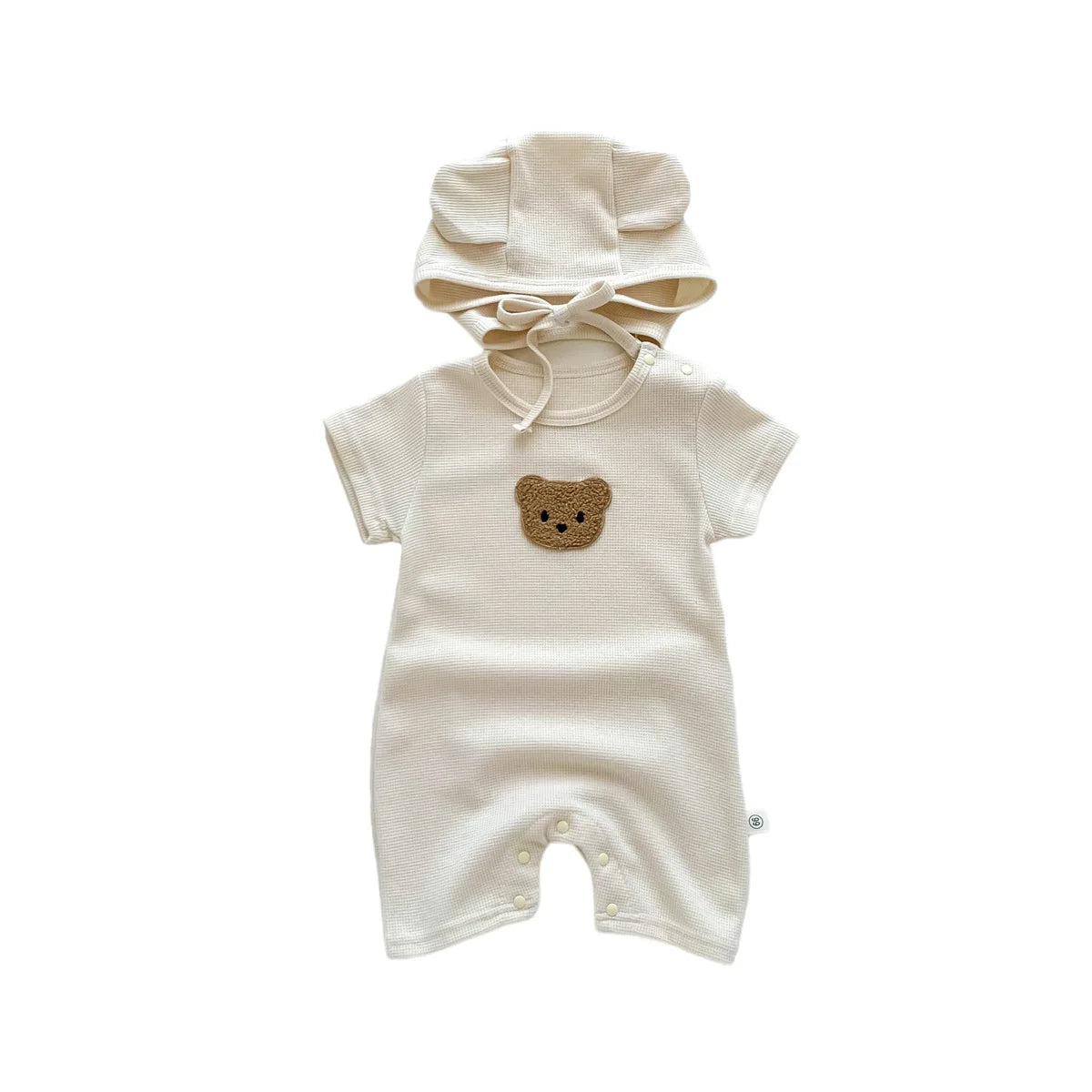 Charming Patch Bear Baby Romper Set