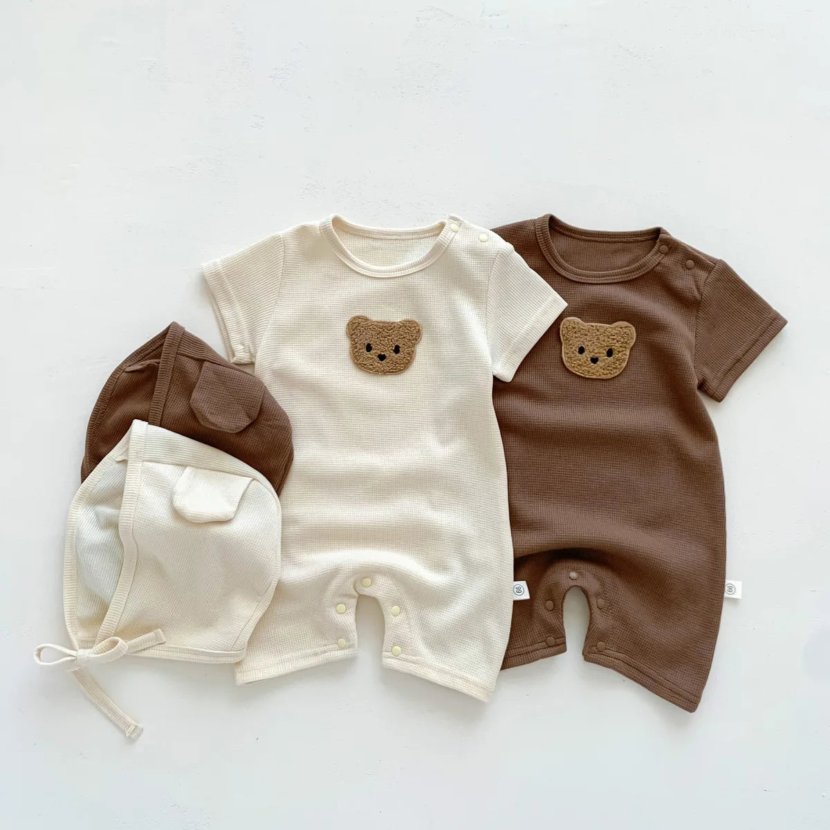 Charming Patch Bear Baby Romper Set