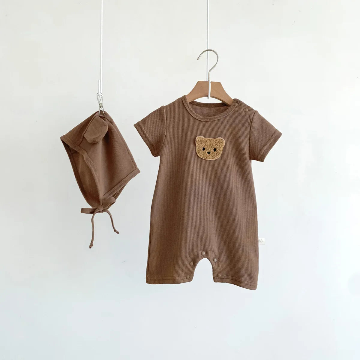 Charming Patch Bear Baby Romper Set