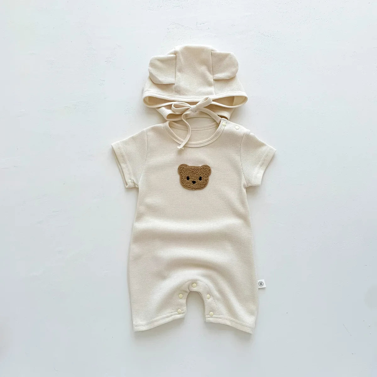 Charming Patch Bear Baby Romper Set