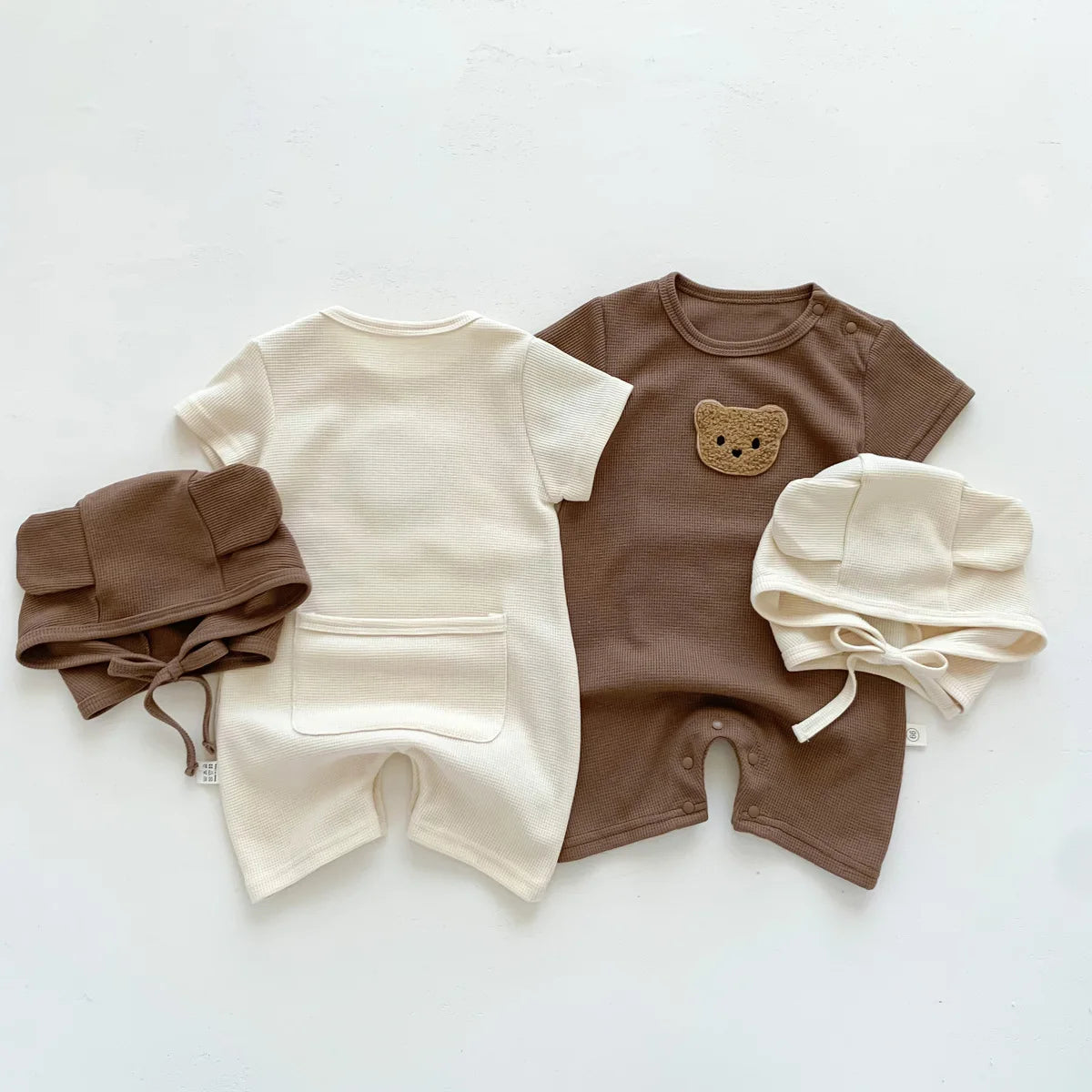 Charming Patch Bear Baby Romper Set